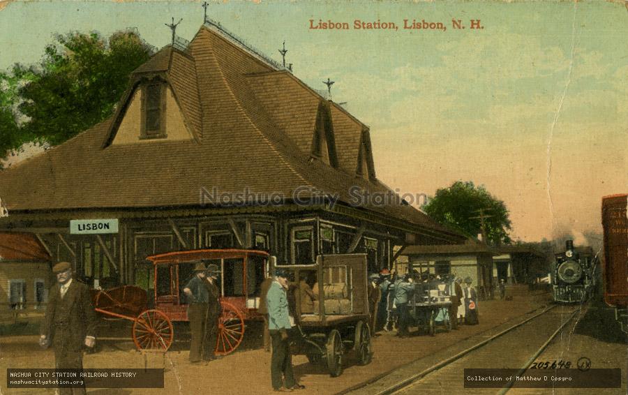 Postcard: Lisbon Station, Lisbon, N.H.